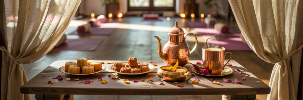 Chai and Cakes in yoga studio